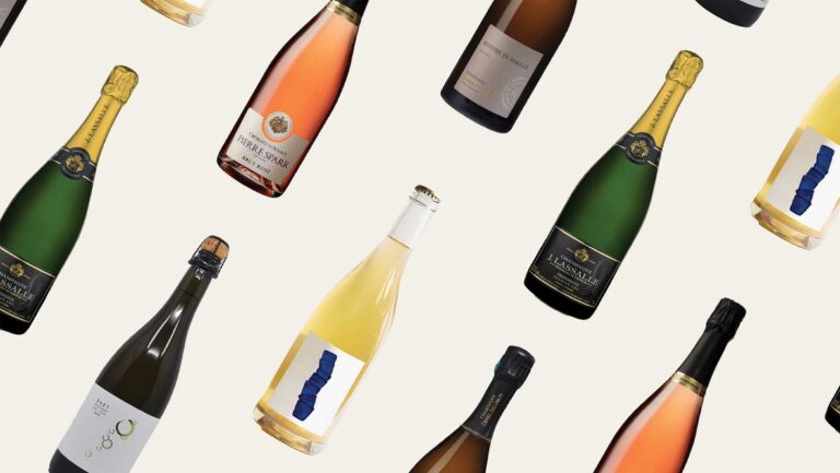 A collage of the sparkling wine selections.