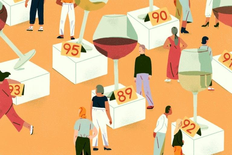 spectators looking at wine scores