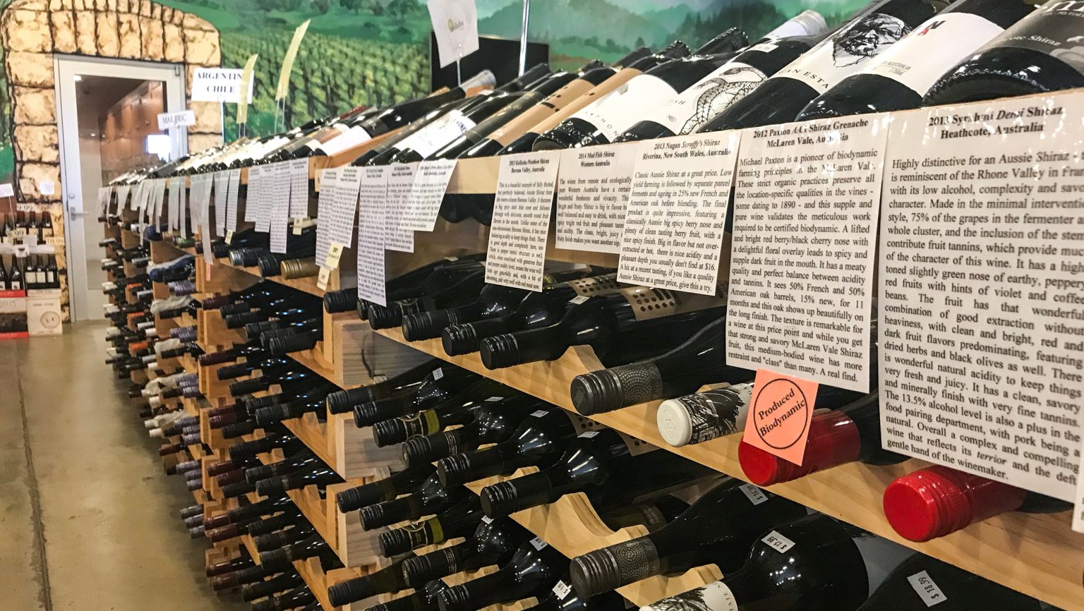 The Wine Country wine shelf
