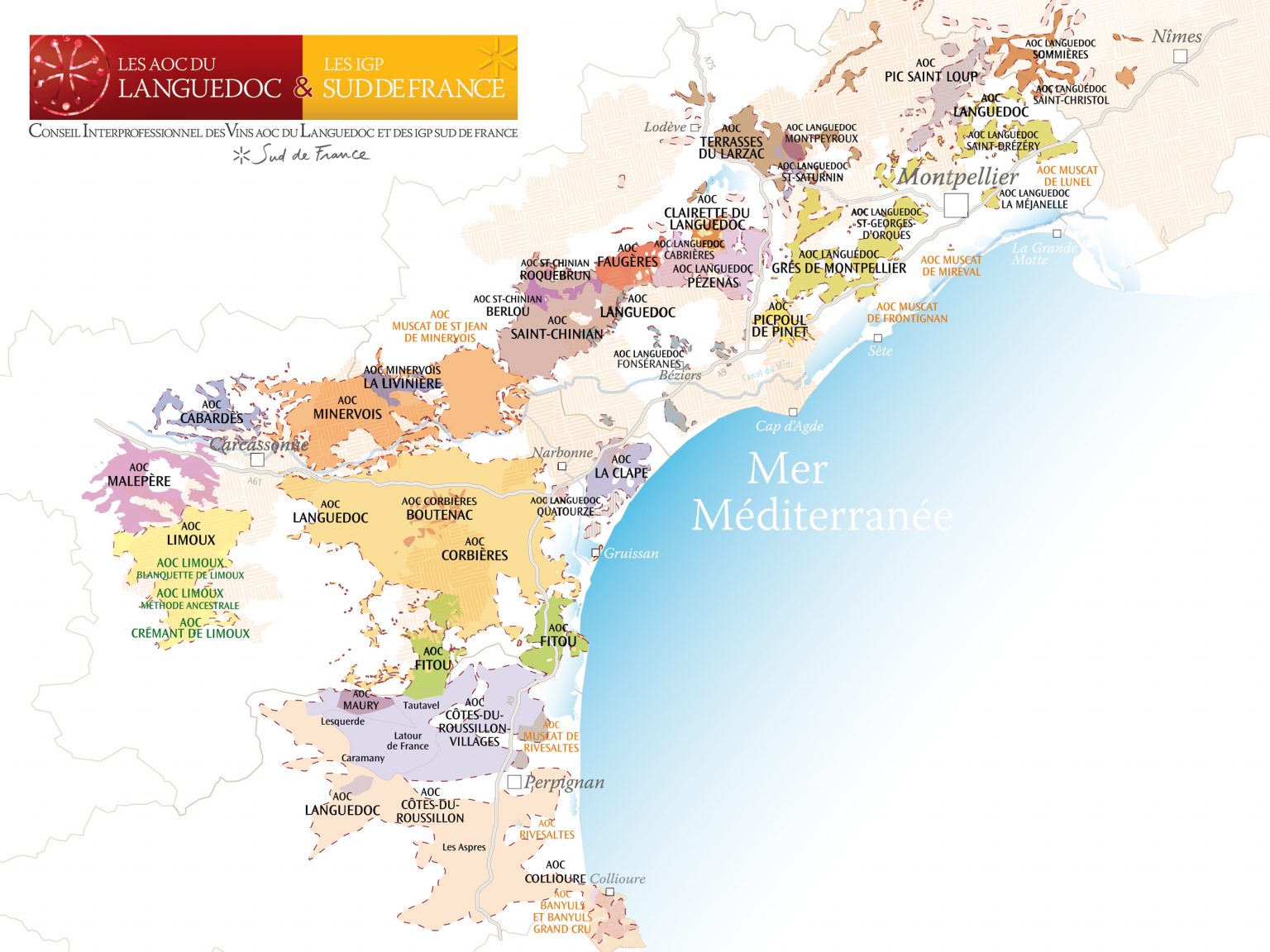 Roussillon Wine Map