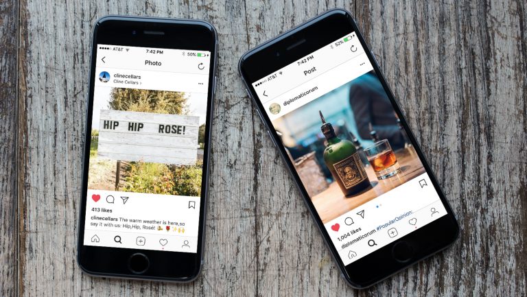 drinks Instagram feed on mobile phones