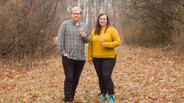 Adam Polonsky and Nora Ganley-Roper, the cofounders of Lost Lantern Whiskey. Photo by Oliver Parini.