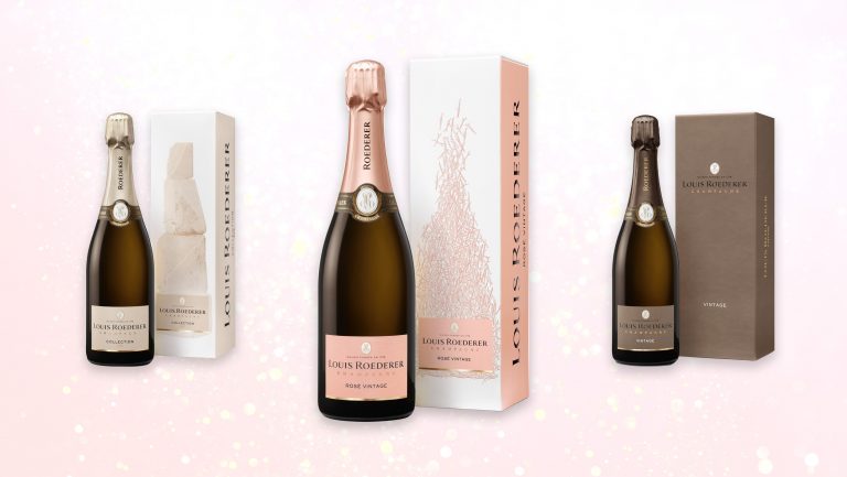 Louis Roederer Rosé Vintage, Collection 243, and Vintage Champagnes comes in certified sustainable holiday gift boxes. 