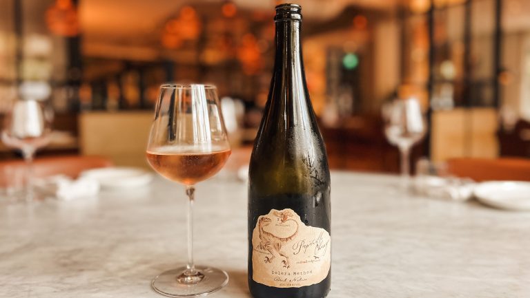 Red Tail Ridge Perpetual Change Réserve Perpétuelle Brut Nature NV. Served by Danya Degen, the wine director of The Duck and the Peach in Washington DC. Photo credit: Carly Clark.