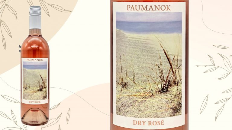 A close up of a bottle of Paumanok Vineyards North Fork Rosé