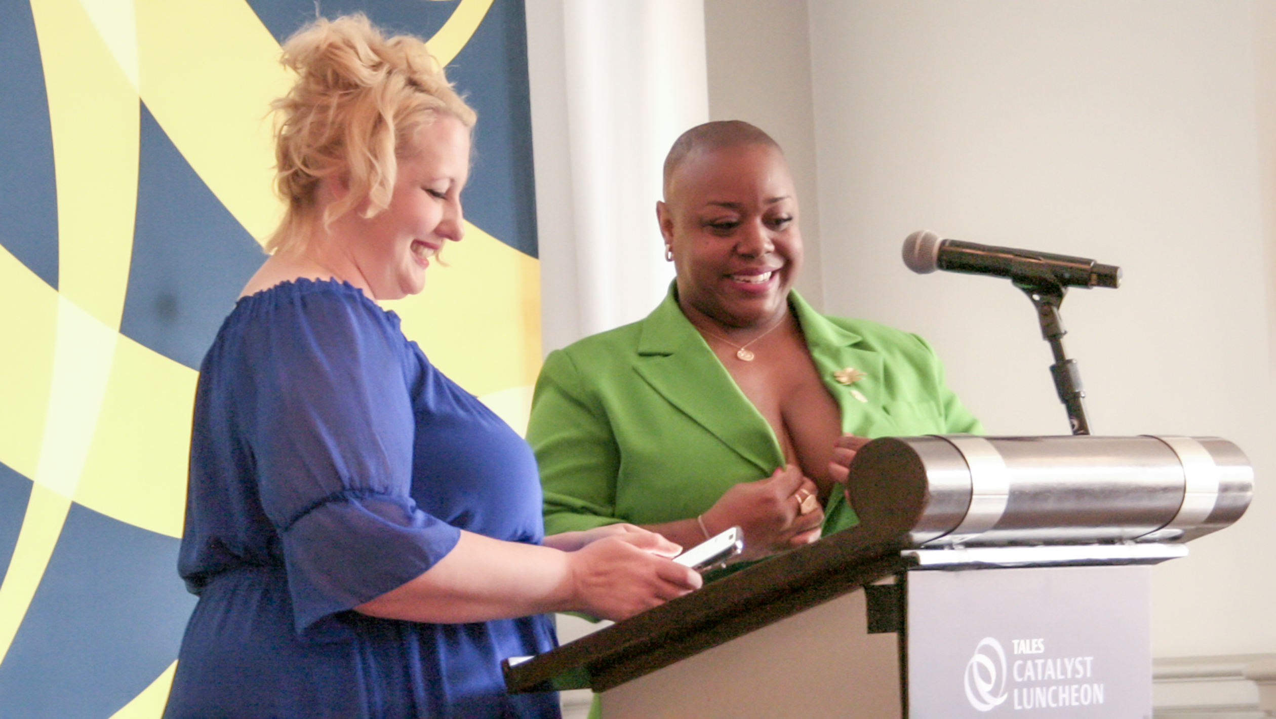 Kitty Amann and Tiffanie Barriere at the Catalyst Luncheon as they introduce the honorees