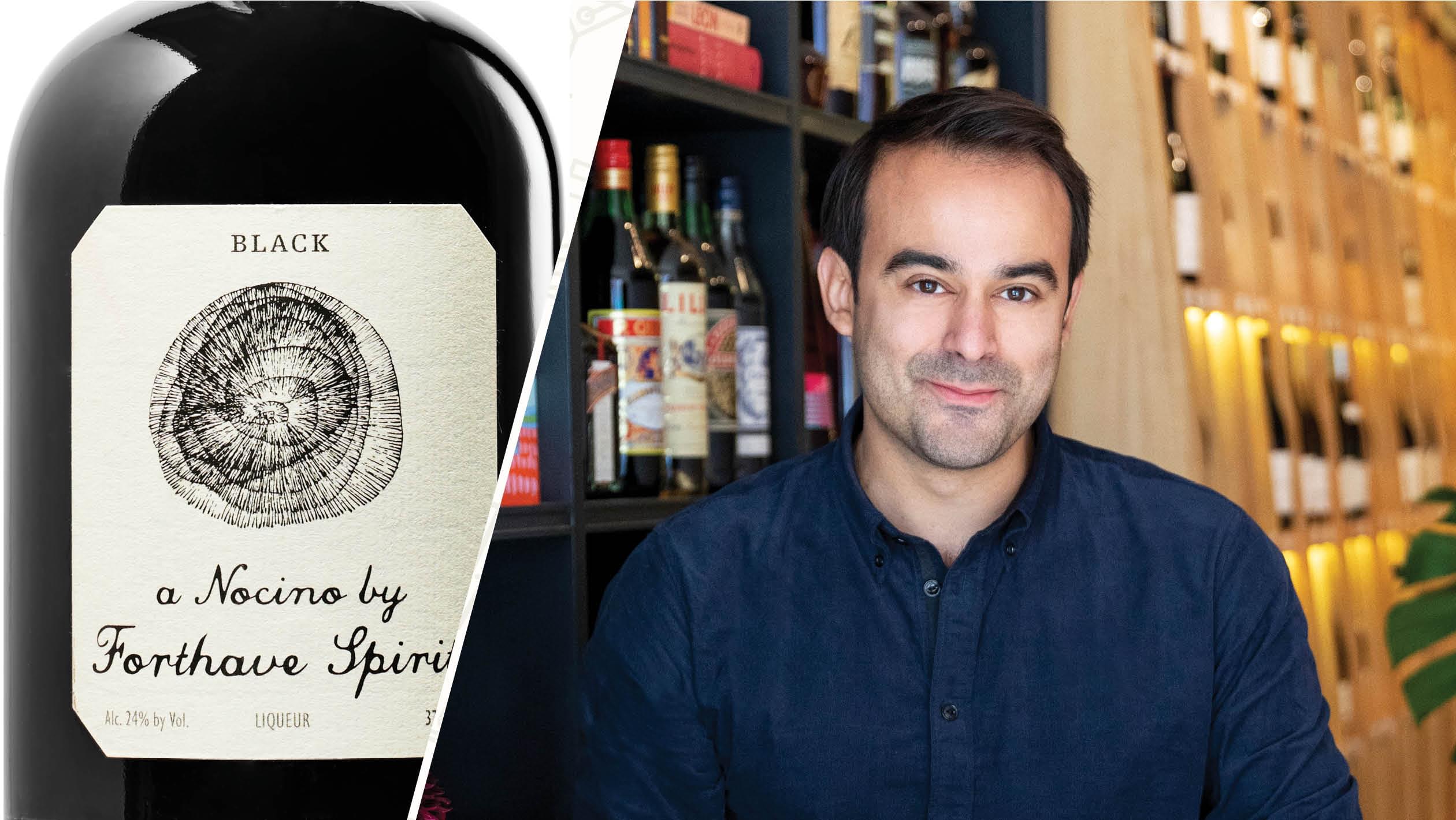 Left: Forthave Nocino. Right: Chris Leon, owner of Leon & Son Wine and Spirits. 