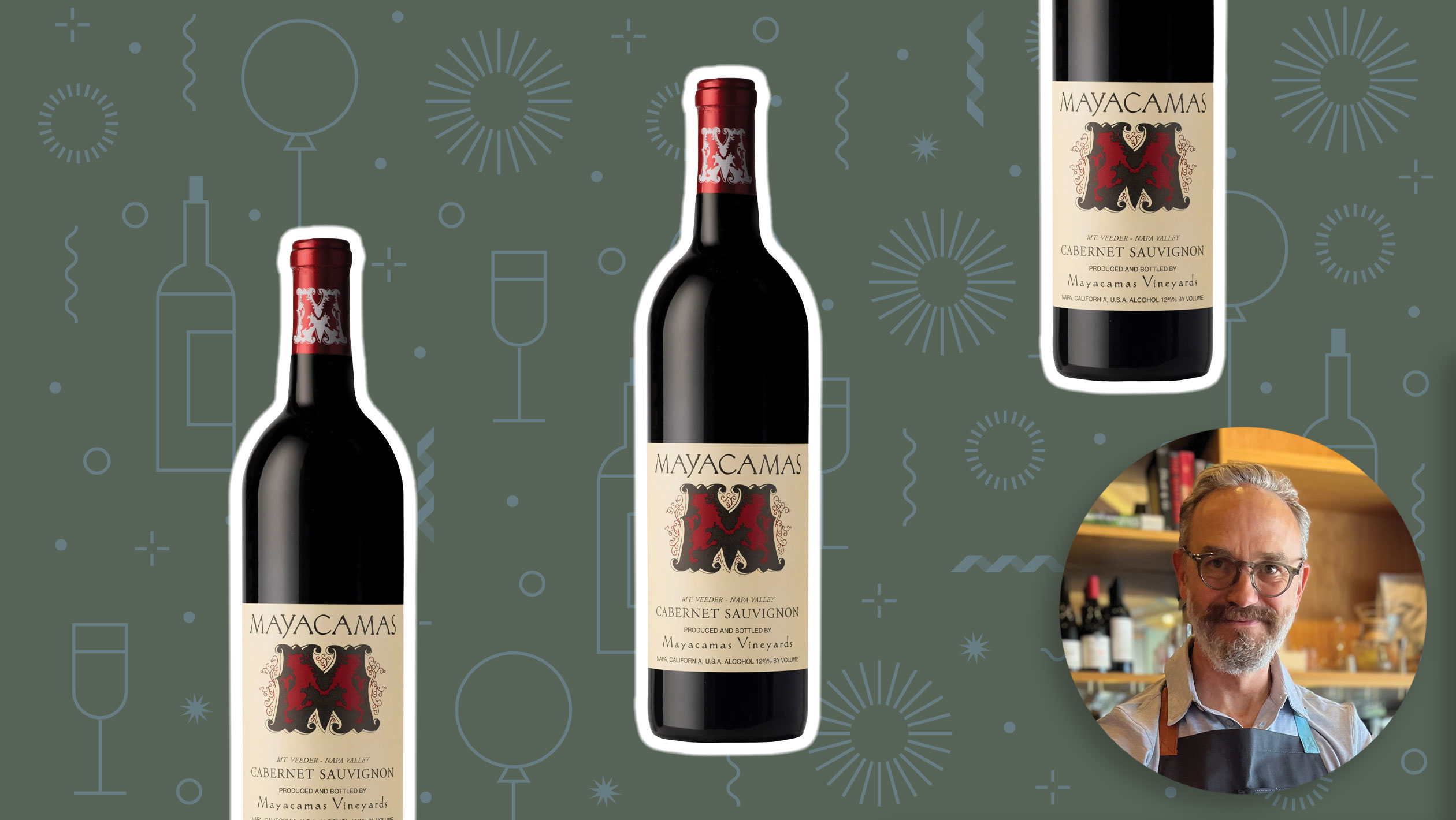 Mayacamas Vineyards Cabernet Sauvignon 2018, selected by John Stanley, owner of Stanley’s Wet Goods.