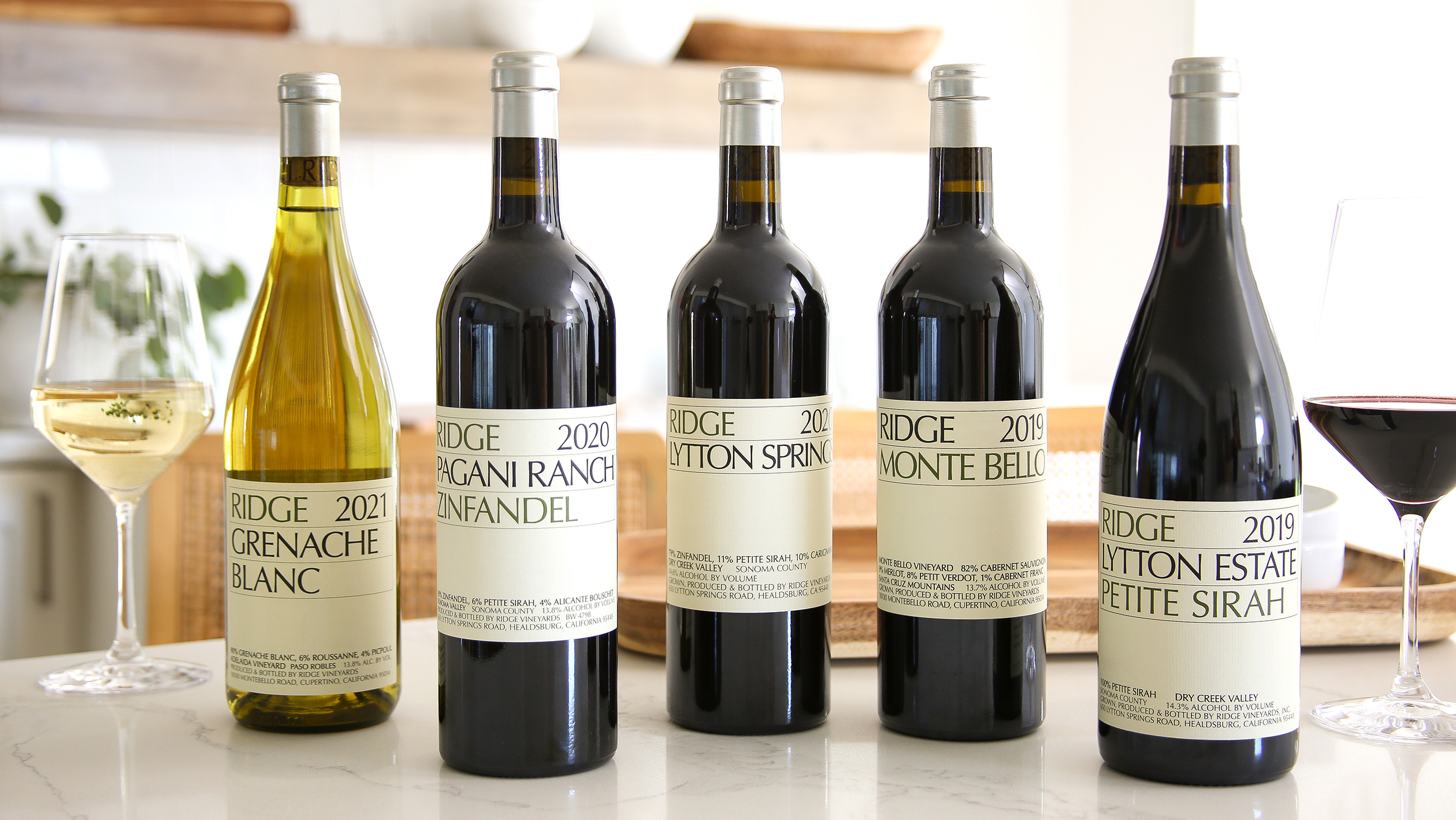 A lineup of Ridge Vineyards' fall 2022 releases