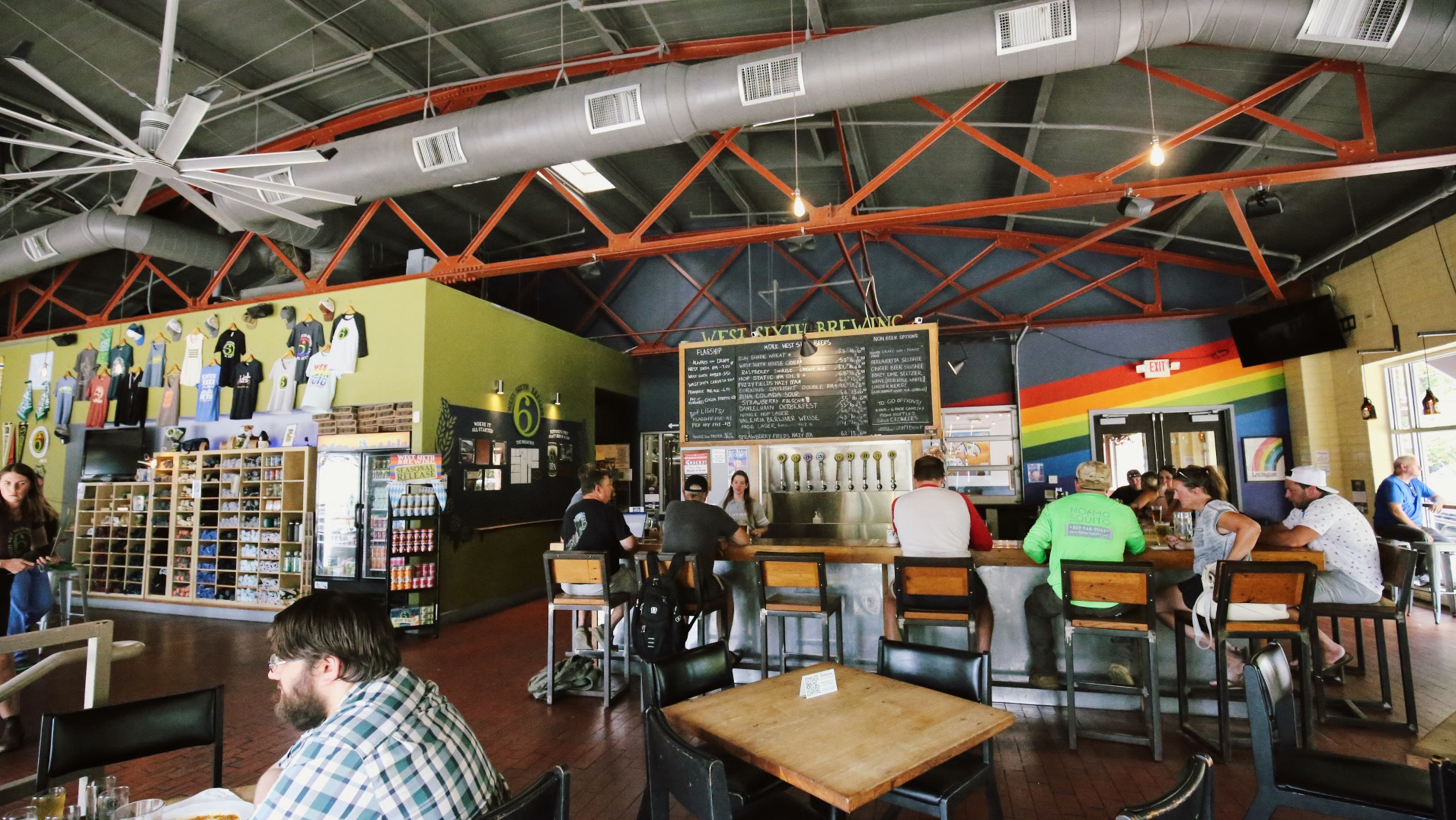 An interior photo of a West Sixth Brewing taproom.