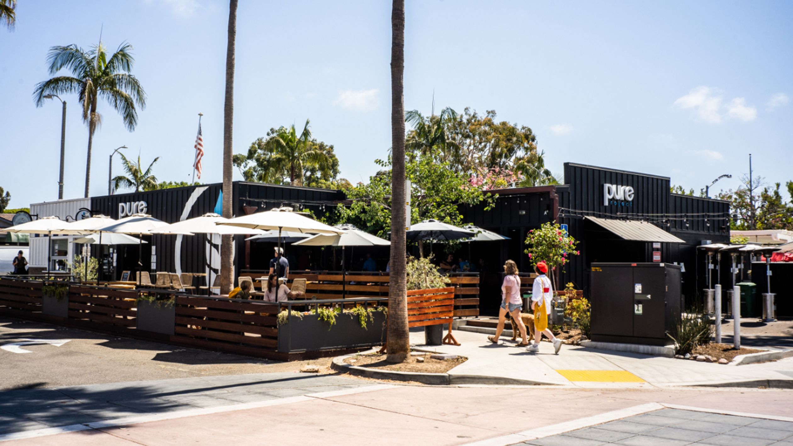 An exterior photo of Pure Project's Carlsbad taproom