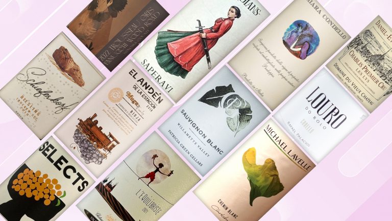A collage of wine labels from the selected list