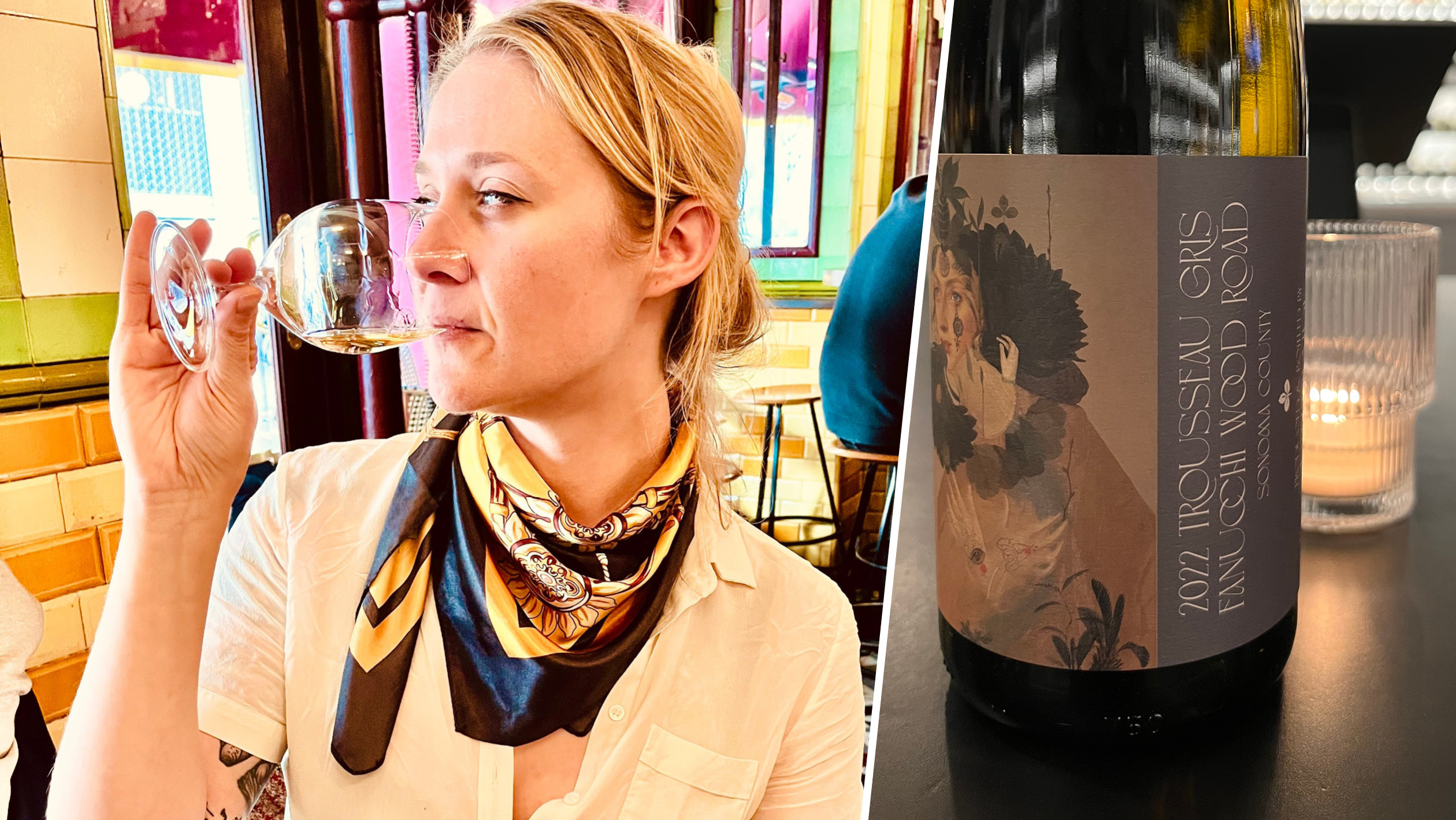 Jolie-Laide ‘Fanucchi-Wood Road Vineyard’ Trousseau Gris, selected by Krista Church, the sommelier and general manager of Neighborhood Vintner.
