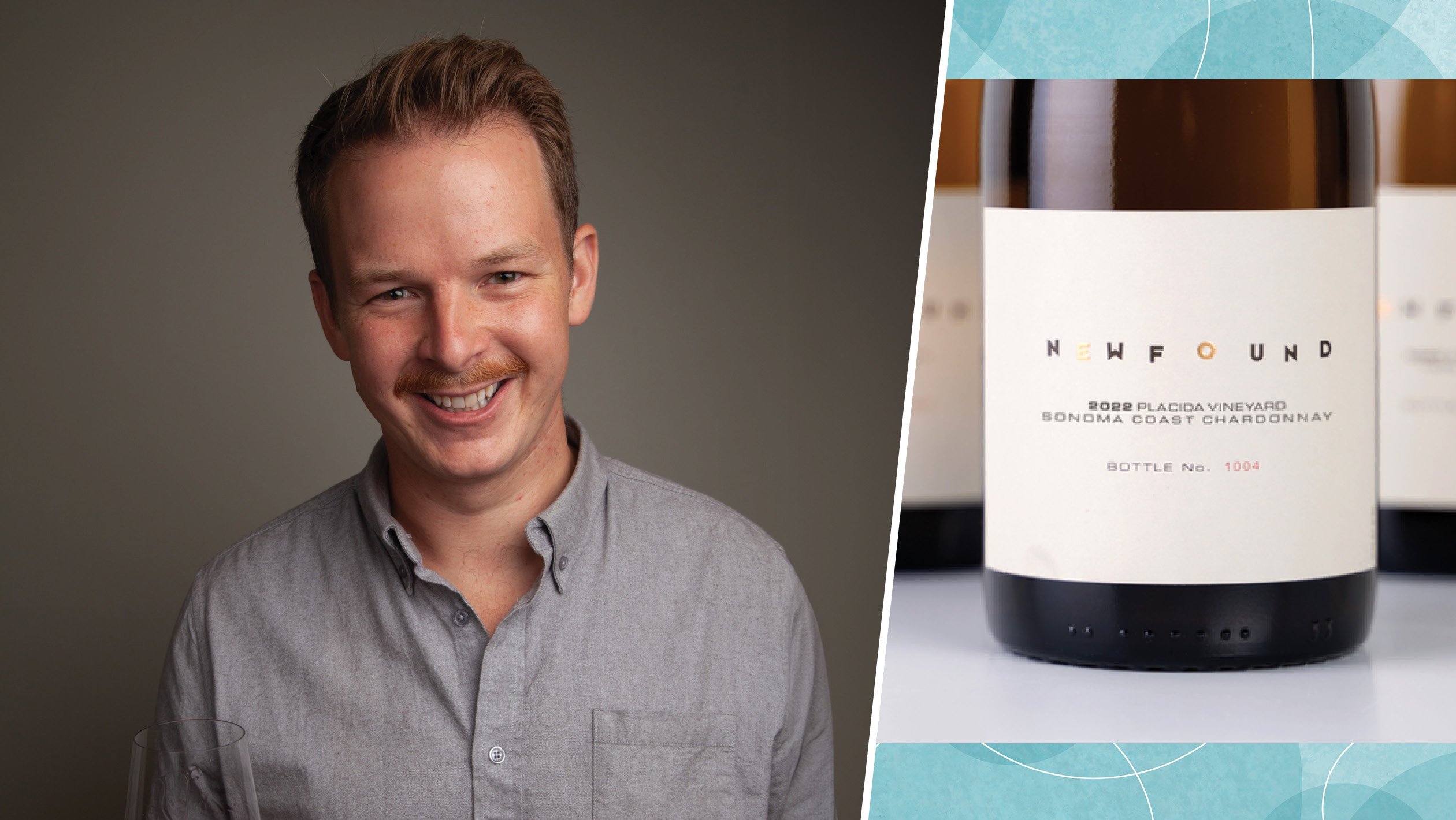 From left to right: Jacob Brown, the beverage director of Lazy Bear (photo courtesy of Jacob Brown); Newfound ‘Placida Vineyard’ Chardonnay 2022 (photo courtesy of Newfound Wines).