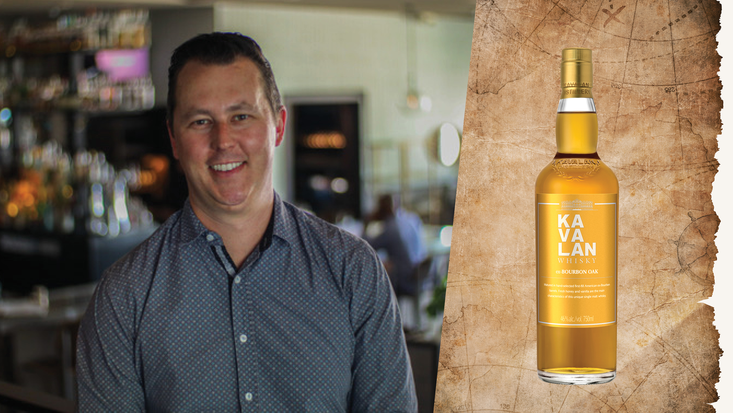 From left to right: Kurtis Williams, the beverage director of The Gladly (photo courtesy of The Gladly); Kavalan Ex-Bourbon Oak Single Malt Whisky (photo courtesy of Kalavan).