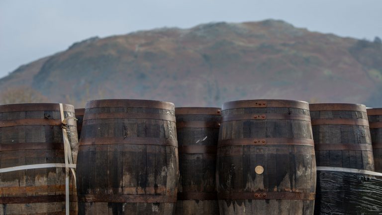 A collection of Grasmere Distillery barrels.