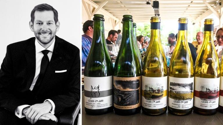 Paul Stroud and bottles of wine