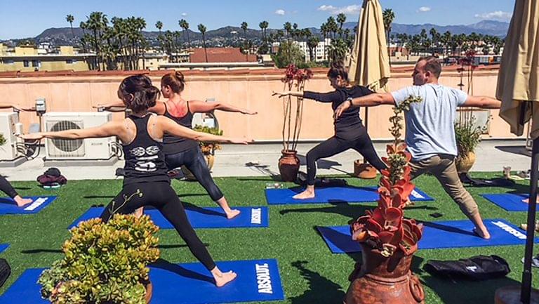 people doing yoga