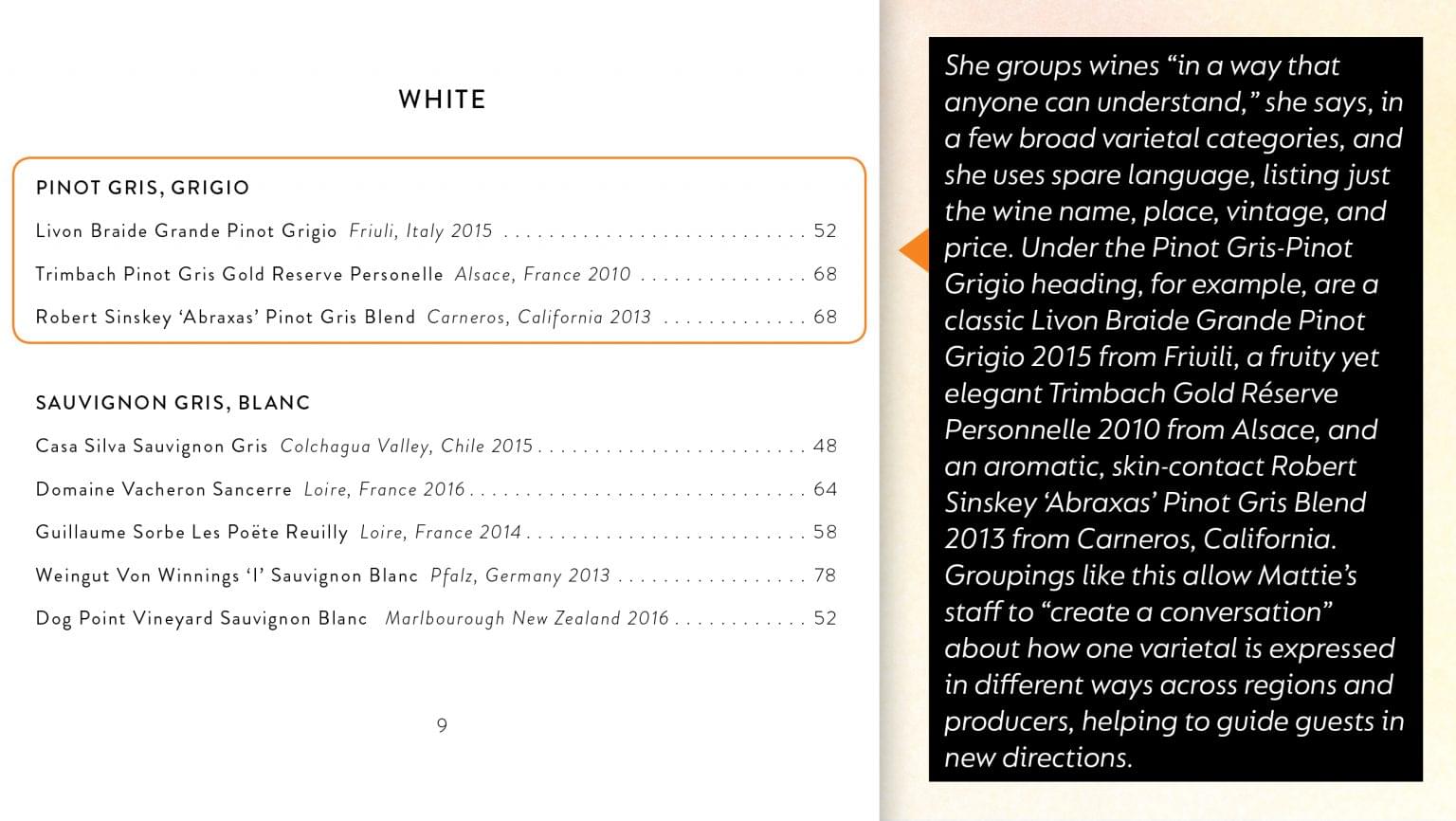 Mattie's Houston Wine List