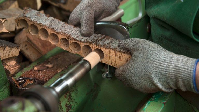 Cork carved from stave. Photo courtesy of Amorim..