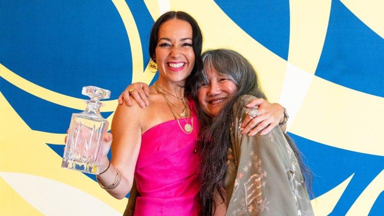 Tara Fougner and Anistatia Miller pose during the 2023 Tales of the Cocktail Catalyst Luncheon