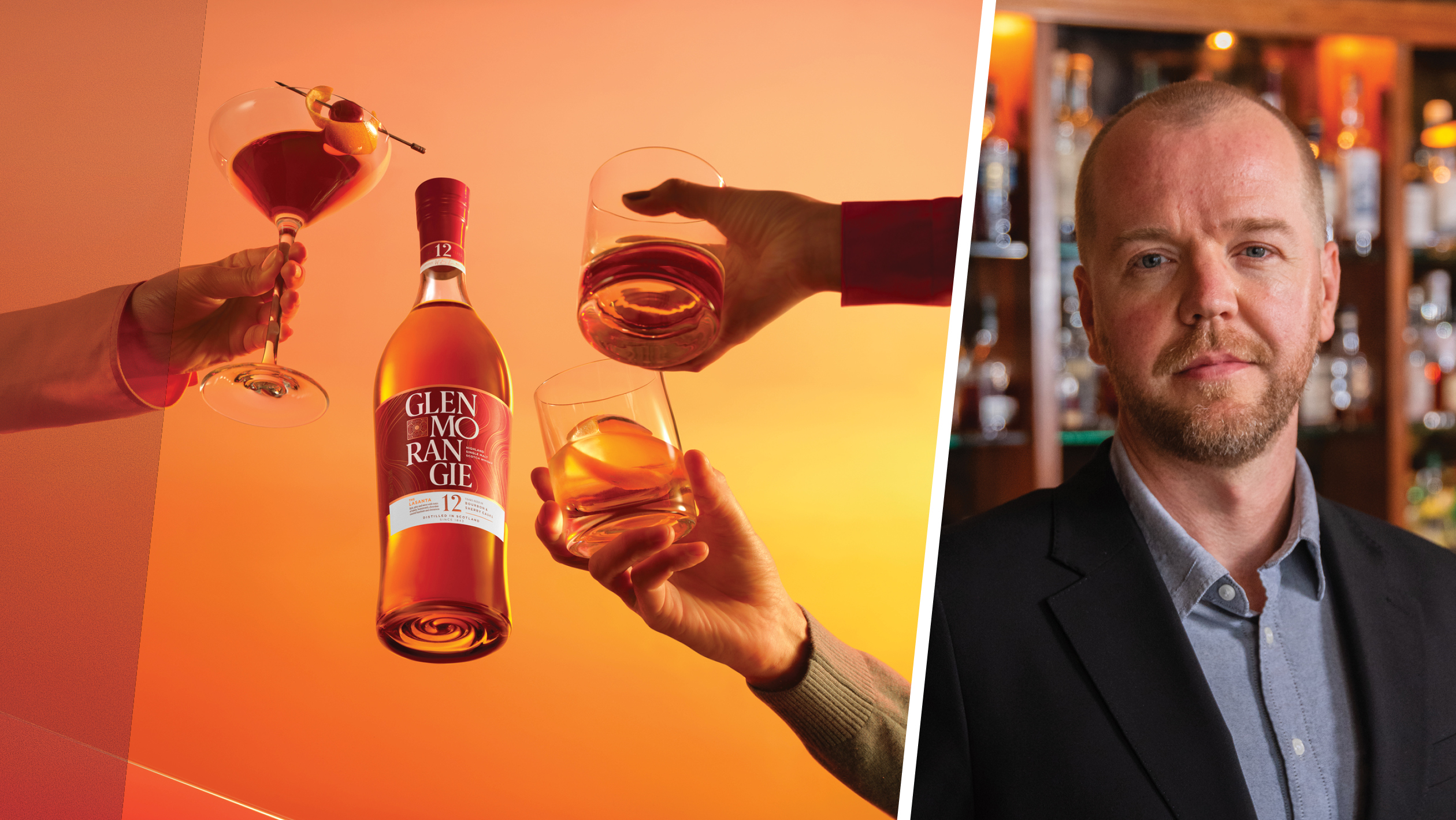 From left to right: Glenmorangie ‘The Lasanta’ 12 Year (photo courtesy of Moët Hennessy); Alan Bradshaw, the beverage director of Proxi (photo courtesy of Proxi).