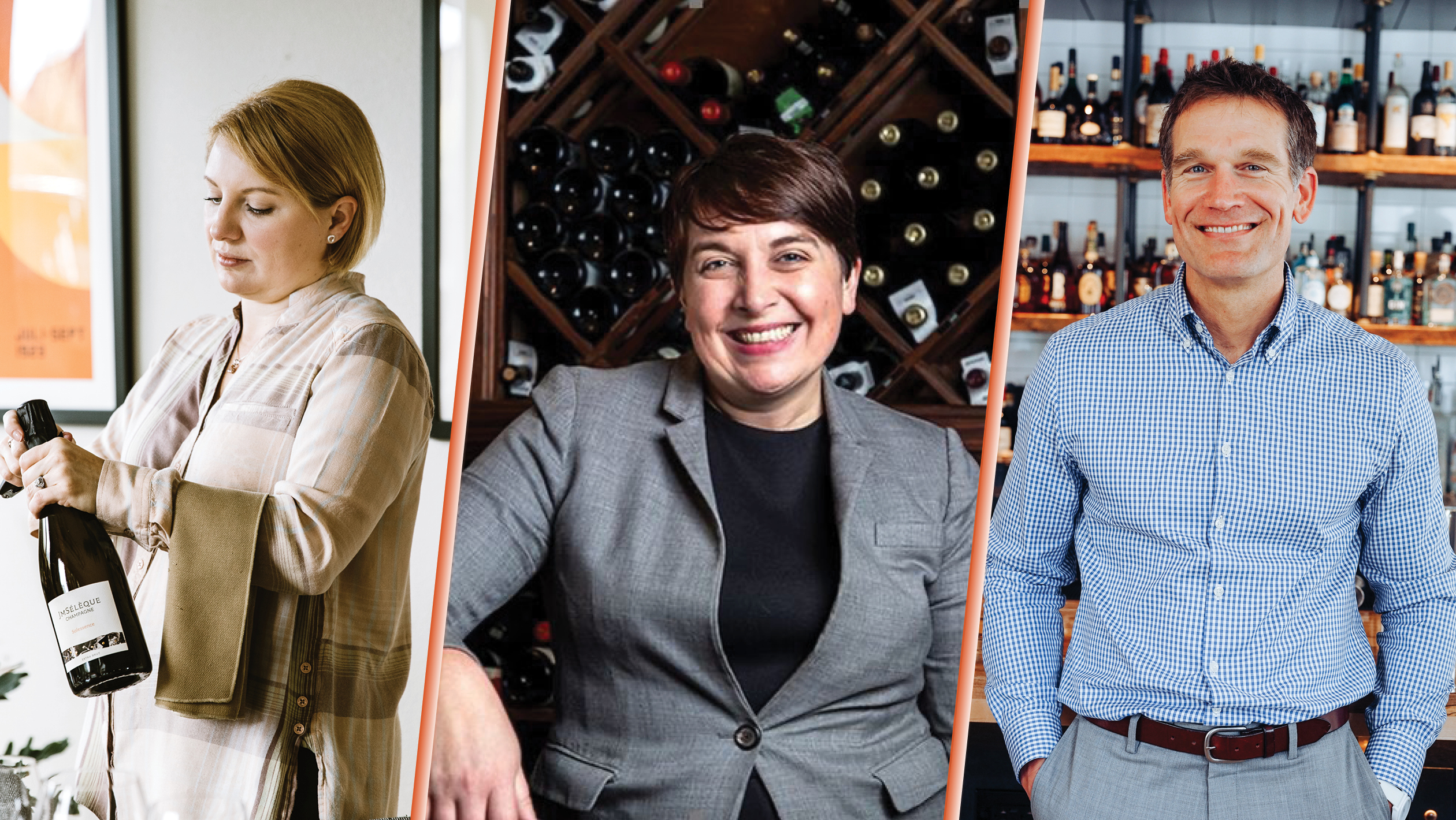 From left to right: Stacey Gibson, the owner of Parallel (photo by Cheryl Juetten Photography); Braithe Gill, the corporate beverage director for Ralph Brennan Restaurant Group (photo courtesy of Ralph Brennan Restaurant Group); Shawn Westhoven, the beverage director for Newport Restaurant Group (photo courtesy of Bar Cino).