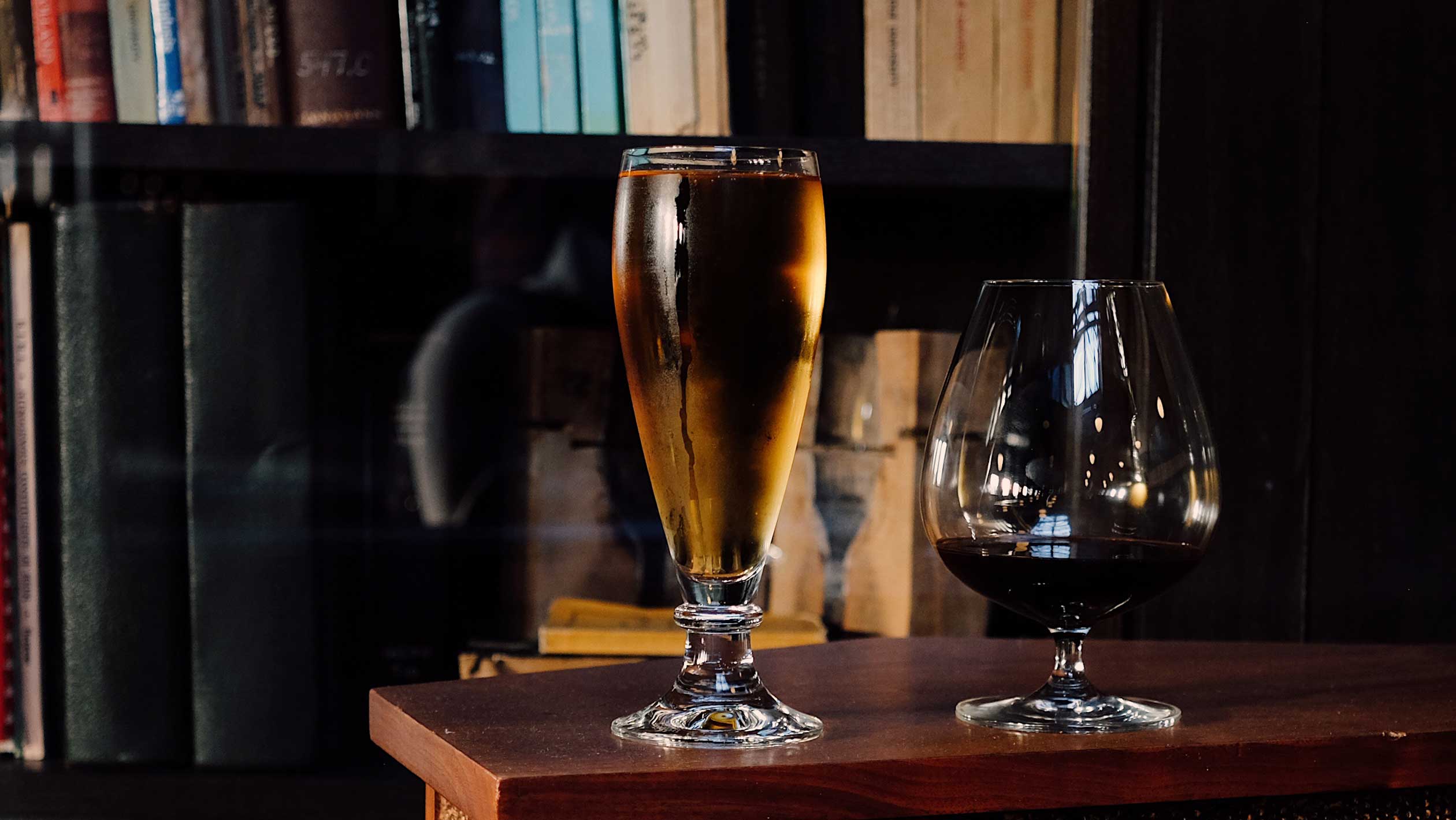 A photo of samples of beer from Moody Tongue.