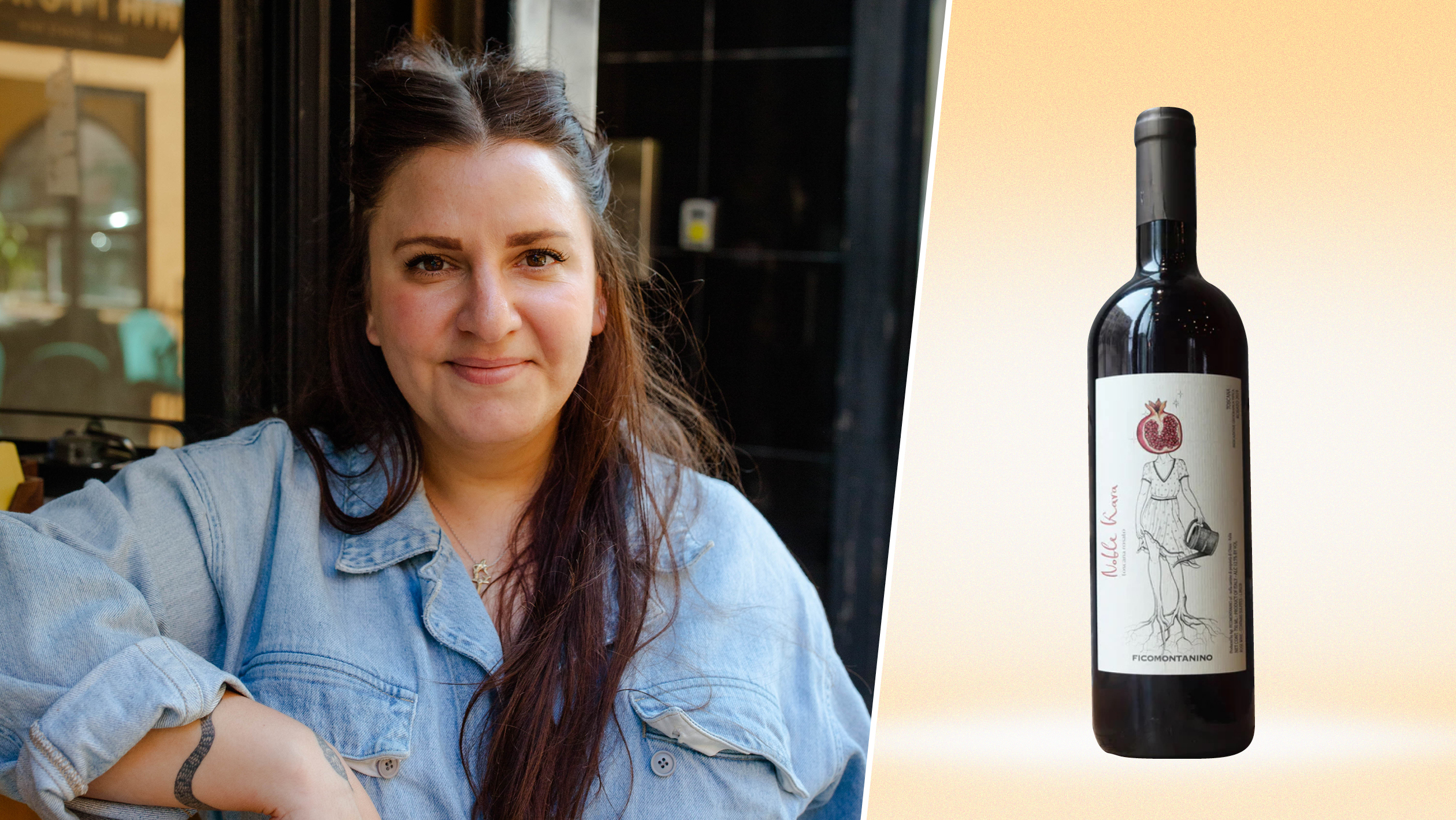 From left to right: Charlotte Mirzoeff, the general manager and wine director of Forsythia (photo by Kate Pauley); Ficomontanino ‘Noble Kara’ Toscana Rosato (photo by Ficomontanino).