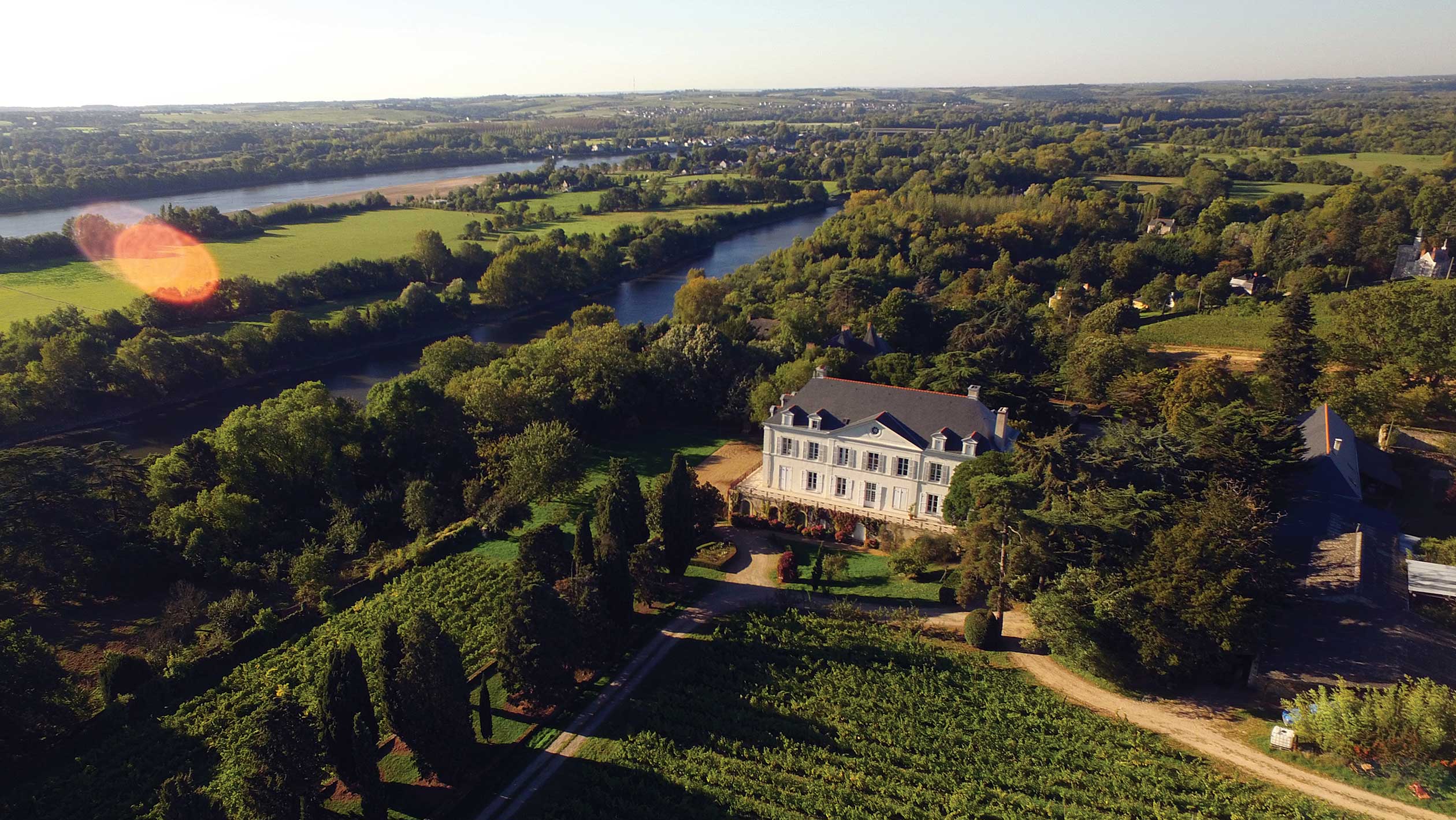 An aerial photo of La Coulée de Serrant.