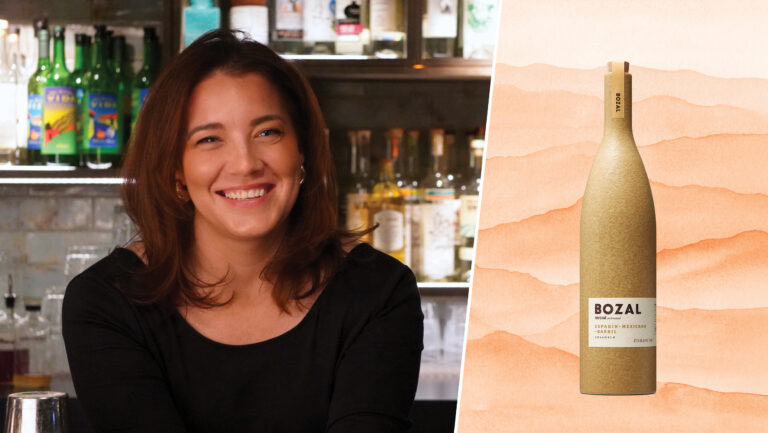Julianna Arquilla and a bottle of Bozal ‘Ensamble’ mezcal