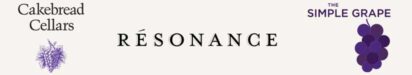 Logos for Cakebread Cellars, Resonance, and the Simple Grape