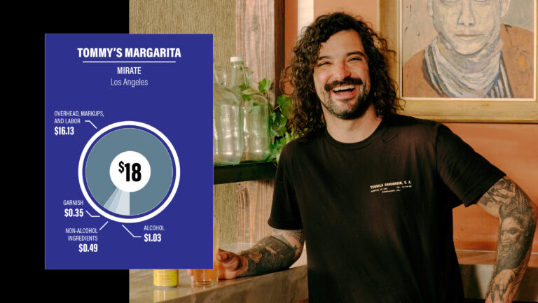Max Reis alongside a breakdown of the cost of the Tommy's Margarita.