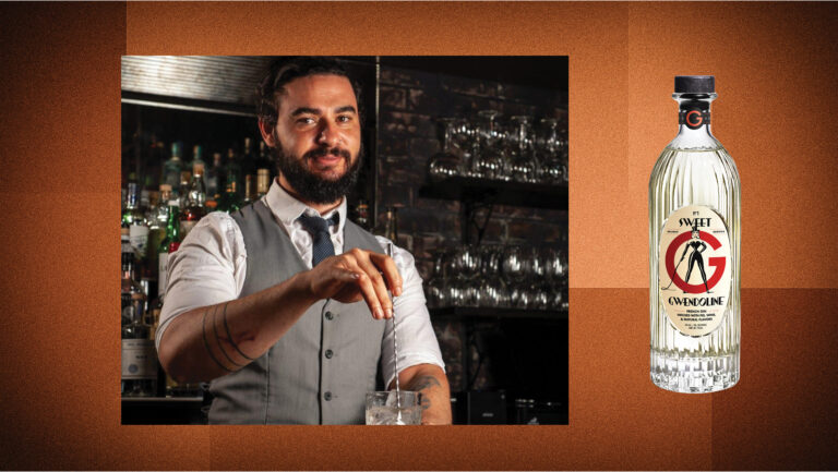 Brendan Bartley, the formulator and distiller at Hello Hello (photo courtesy of Hello Hello); Sweet Gwendoline Gin (photo courtesy of Sweet Gwendoline Gin). 