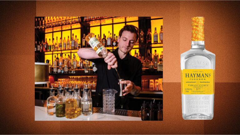 Marshall Minaya, the beverage director of Valerie (photo courtesy of Marshall Minaya); Hayman’s Vibrant Citrus Gin (photo courtesy of Hayman's). 