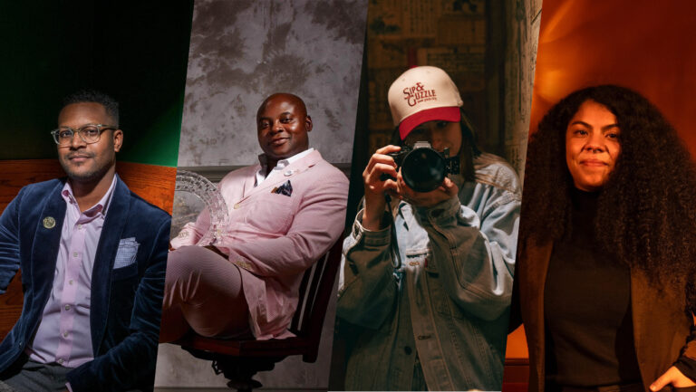 Photo compilation. From left to right: Glendon Hartley, the cofounder of Service Bar (photo credit: Rey Lopez); Colin Asare-Appiah, the trade director of culture and lifestyle for Bacardi (photo courtesy of Bacardi); Andrea Grujic (photo courtesy of Andrea Grujic); and Leishla Maldonado, the beverage director of Loma (photo credit: Joe Kramm).