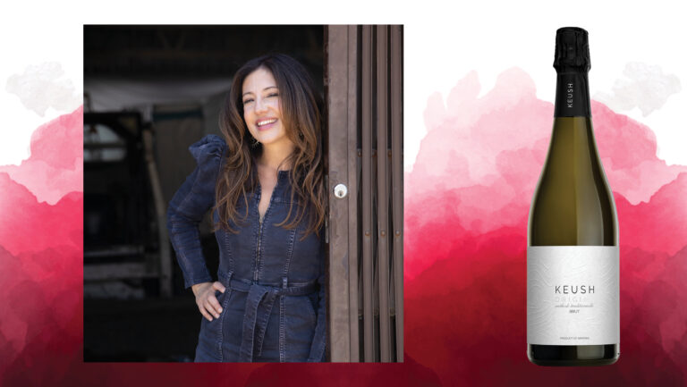 From left to right: Rose Previte, the owner and chef of Maydān (photo by Jennifer Chase); Keush ‘Origins’ Méthode Traditionelle Brut (photo courtesy of Storica Wines).