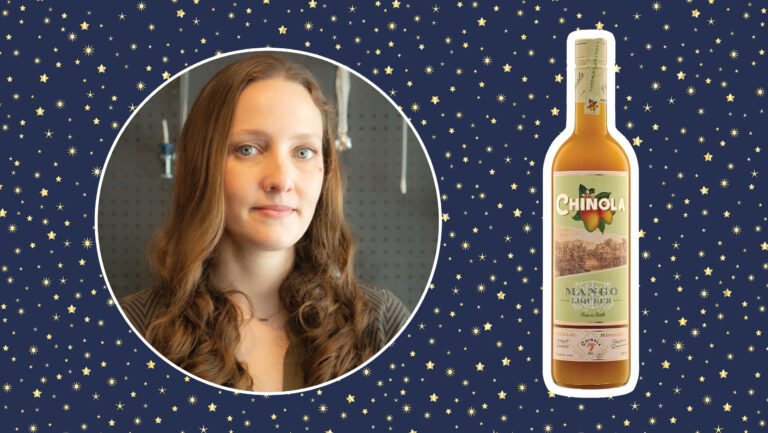 From left to right: Rachel Malm, the agave lead and shopkeeper at Bitters & Bottles (photo courtesy of Rachel Malm); Chinola Mango Liqueur (photo courtesy of Chinola). 