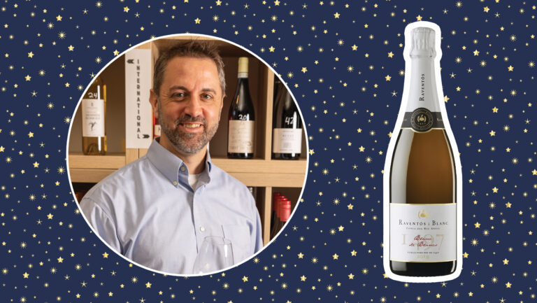 From left to right: Troy Revell, the wine and beer director of Fearrington Village (photo by John Warner); Raventós i Blanc Blanc de Blancs (photo courtesy of Raventós i Blanc). 