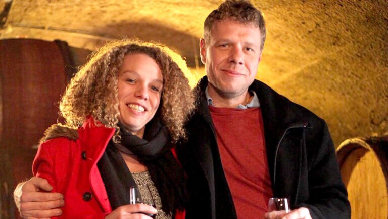 Camille (left) and Mathieu Lapierre carry forward their father's legacy with Domaine Lapierre today. Photo courtesy of Domaine Lapierre.
