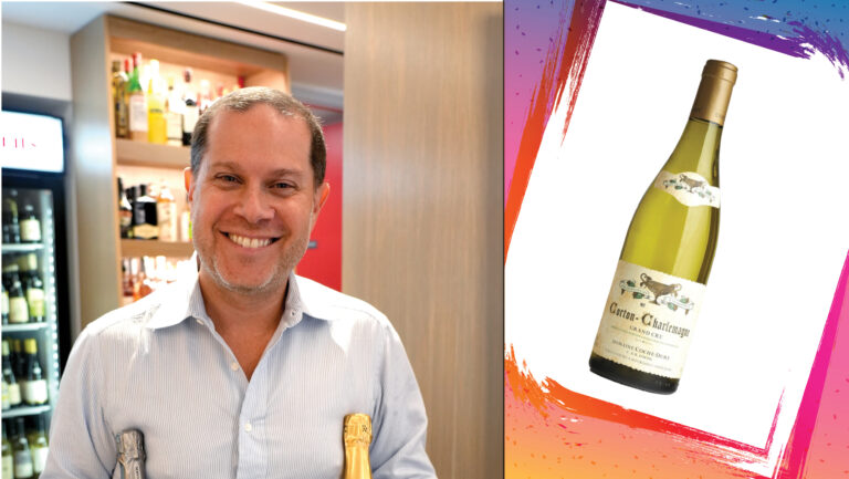From left to right: Daniel Mesznik, the owner of McCabes Wine and Spirits (photo courtesy of McCabes); Coche-Dury Corton-Charlemagne (photo courtesy of Polaner Selections).