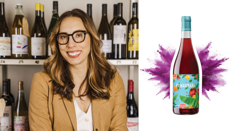 From left to right: Liz Dowty Mitchell, the owner of Camino Wine Merchant (photo courtesy of Liz Dowty Mitchell); Vini Lectores ‘Pomagrana’ 2024 (photo courtesy of Vini Lectores).