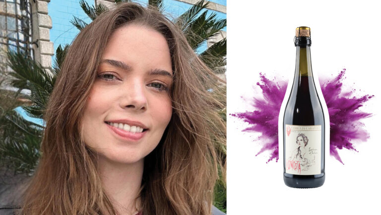 From left to right: Sally Stewart, the owner of Denver Wine Merchant (photo courtesy of Sally Stewart); Famiglia Carafoli ‘L’Onesta’ Lambrusco di Sorbara NV (photo courtesy of T. Edward Wines & Spirits).
