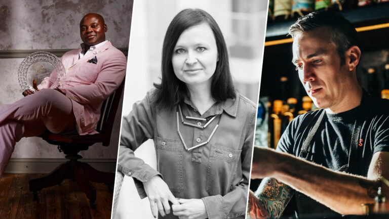 From left to right: Colin Asare-Appiah, the trade director of culture and lifestyle for Bacardi (photo courtesy of Bacardi); Jennifer Creevy, the director of WGSN Food & Drink (photo courtesy of WGSN); Kevin Beary, the beverage director for Chicago's Three Dots and a Dash (photo by Lindsey Eberly).