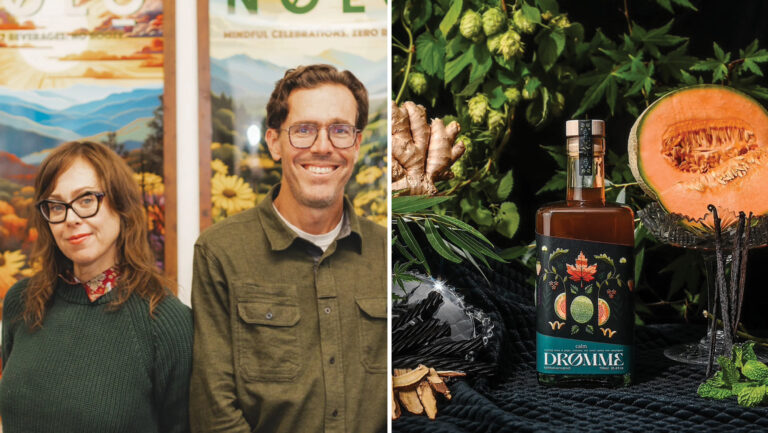 From left to right: Jennifer Philips and Jason Philips, the co-owners of NoLo (photo courtesy of Jennifer and Jason Philips); Drømme Calm (photo courtesy of Drømme).