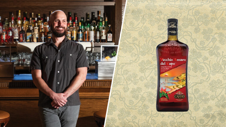 From left to right: Robby Dow, the owner of Bespoke (photo by Madeline Gray); Vecchio Amaro del Capo Red Hot Edition (photo courtesy of Bespoke).