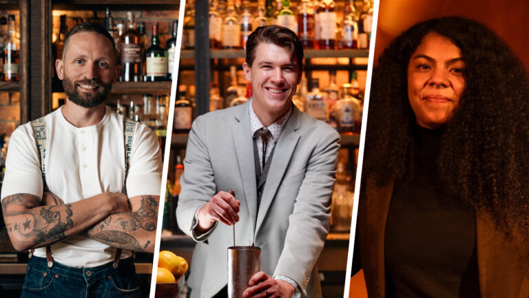 From left to right: Steve Schneider of Sip & Guzzle (photo by Andrea Grujic); James Lindbloom of Hotel Emma (photo courtesy of Hotel Emma); Leishla Maldonado of Loma (photo by Joe Kramm).