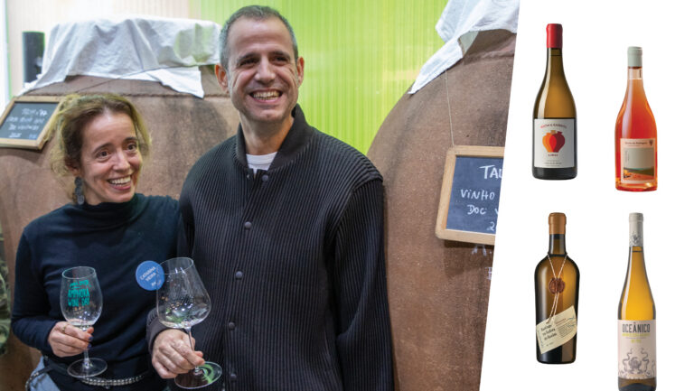 Pedro Ribeiro (right), the winemaker at Herdade do Rocim in Portugal’s Alentejo region, is on a quest for a deeper understanding of Portugal’s viticultural potential. Photo by Ines Martin.