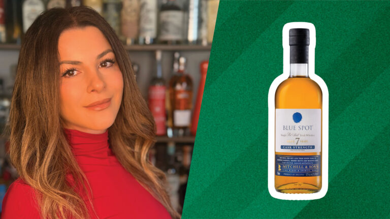 From left to right: Hala Shamas, the CEO of Sipsy (photo courtesy of Sipsy); Blue Spot Single Pot Still Irish Whiskey (photo courtesy of MC Saatchi).