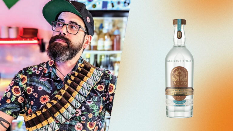 From left to right: Arturo Vera-Felicie, the bar manager for 1587 Prime (photo courtesy of Arturo Vera-Felicie); Lagrimas del Valle 2024 La Sabina Plata Reposado (photo courtesy of Skurnik).